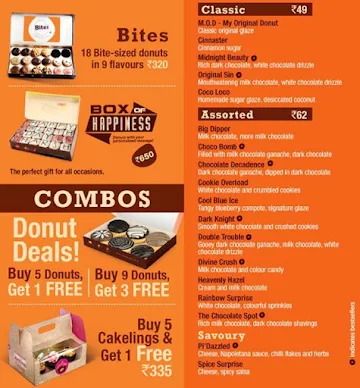 Mad Over Donuts menu 