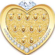 Luxury Golden Heart Keyboard theme  Icon