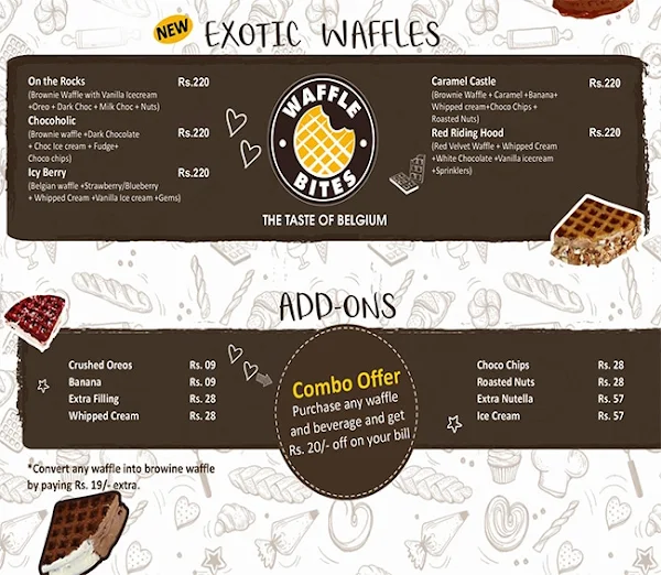 Waffle Bites menu 