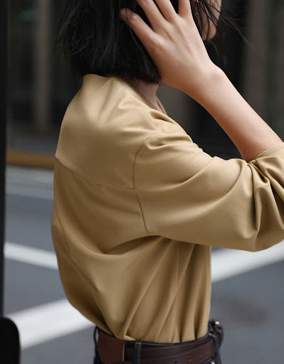 Title 31, Lazy Three-dimensional Lantern Sleeve Simple V-...