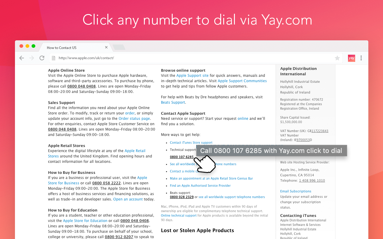 Yay.com Click to Dial Preview image 7