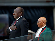 Cyril Ramaphosa takes the oath of office at his inauguration as South African president, at Loftus Versfeld stadium in Pretoria, South Africa May 25, 2019.