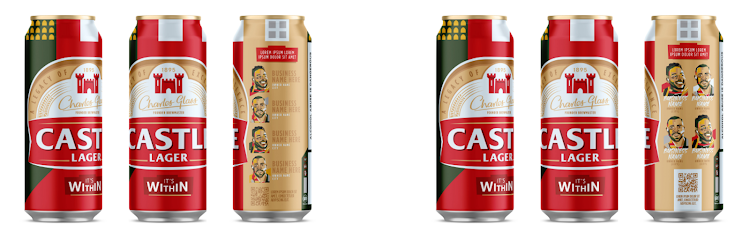 Castle Lager limited edition #ItsWithin cans promoting kasi businesses. Picture: SUPPLIED