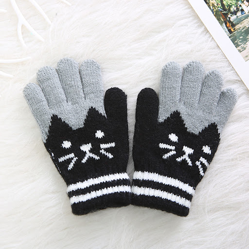Title 1, Childrens gloves with a cat design, ideal for ...