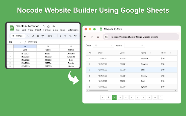 Sheets to Site -NoCode website builder from Sheets screenshot 1