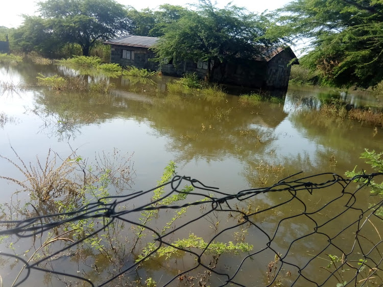 Flooded classroom at Loruk Primary Primary School near Lake Baringo on Monday, October 12, 2020.