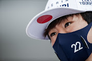 Yuki Tsunoda giving interviews to the media during previews before the F1 Grand Prix of Italy at Autodromo di Monza on September 9, 2021 in Monza, Italy.