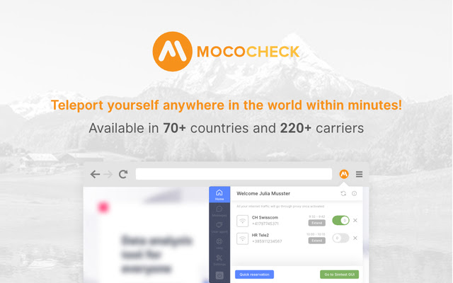 Mococheck Mobile proxy chrome extension