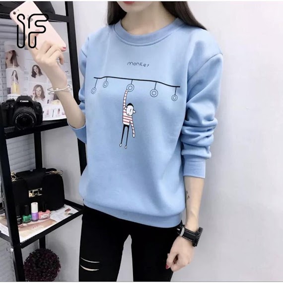 Áo Sweater Mềm Tay Dài In Họa Tiết Dễ Thương Thoải Mái Cho Nữ Lzd1286