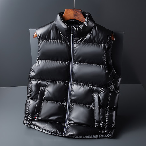 Title 5, Mens Shiny Down Cotton Vest Jacket, Lightweigh...