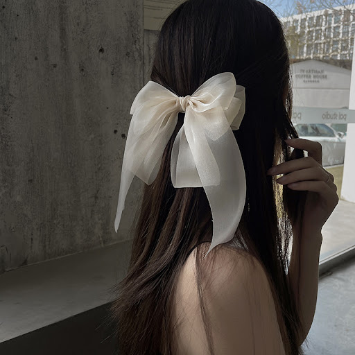 Title 3, Black Veil Bowknot Spring Clip Back Head Hair C...