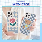 Ốp Lưng Iphone Tulip Bear Bóng Cạnh Vuông 6/6Plus/6S/6Splus/7/7Plus/8/8Plus/X/Xr/Xs/11/12/13/Pro/Max/Plus/Promax