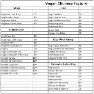 Vegan Chinese Factory menu 1