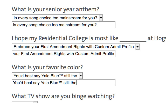 Custom Admit Profile