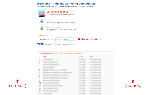 TypeRacer - the global typing competition