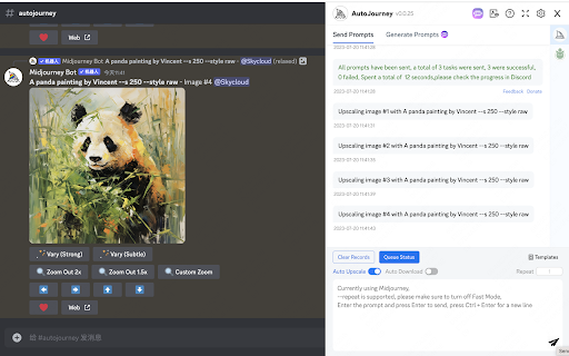 AutoJourney - Auto send Midjourney prompts