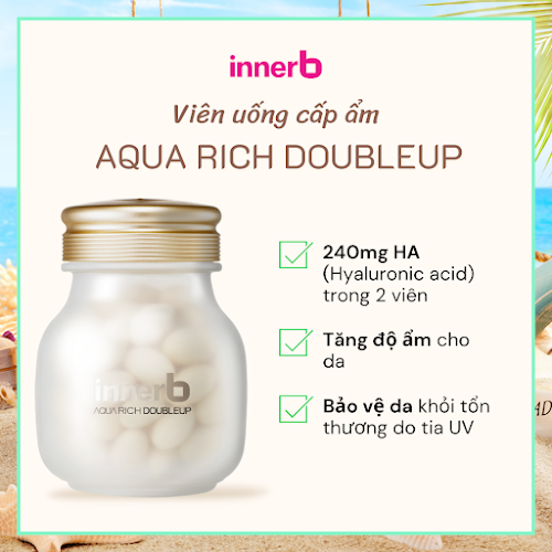 Thực phẩm Bảo vệ sức khỏe, cấp ẩm & bảo vệ da Innerb Aqua Rich Doubleup Hộp 70 viên