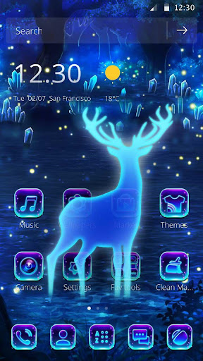 Neon Dream Forest Deer Theme