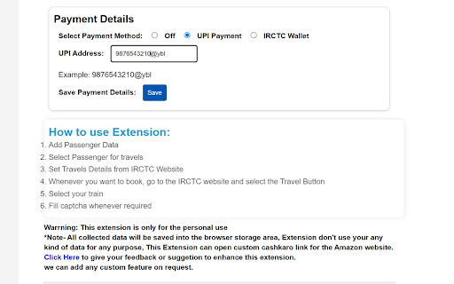 Auto order Tatkal Ticket