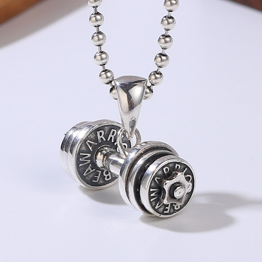 Title 5, Pendentif haltère en argent sterling S925 pour ...