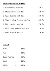 A1 Prantha Corner menu 5
