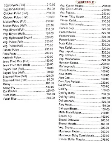 Cafe Noorani menu 