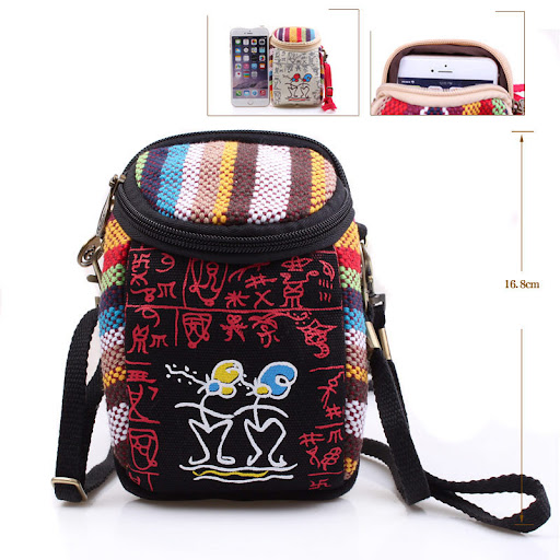 Title 10, Canvas mobile phone coin purse provides a conve...