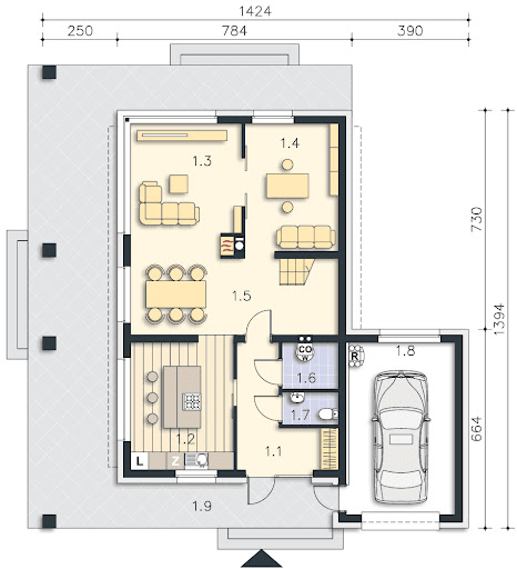 Bergamo II DCP343a - Rzut parteru