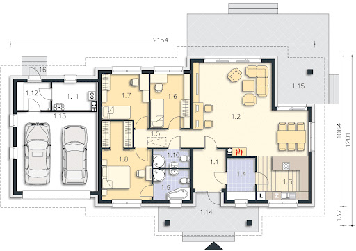 Rockville II DCB121a - Rzut parteru