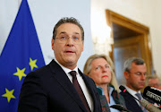 Austrian Vice Chancellor Heinz-Christian Strache addresses the media in Vienna, Austria, May 18, 2019. 