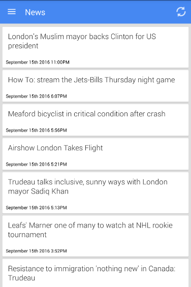 Android application London News screenshort