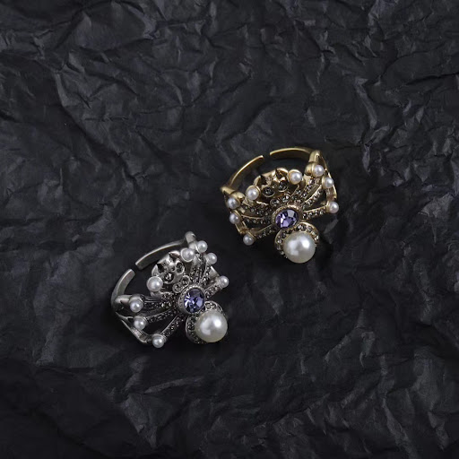 Title 2, Brass Inlaid Pearl Personality Ring. Elevate yo...