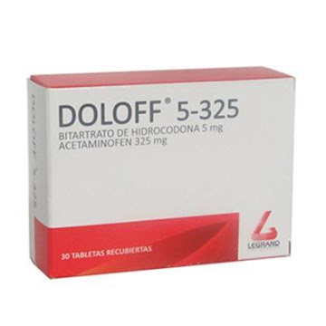 Doloff Bitartrato de Hidrocodona + Acetaminofén 5mg/325mg Legrand Caja x 30 Tabletas  