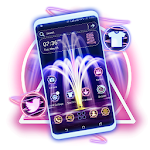 Neon Fountain Light Launcher Theme Apk