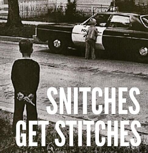 Snitches get Stitches Stretched Canvas Wall Art Poster Print Gangster Gun  Cops | eBay