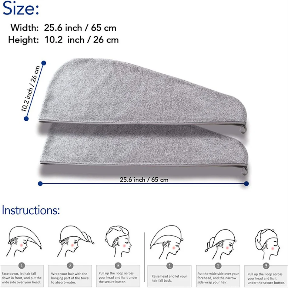 Coral Velvet Super Absorberende Droog Haar Hoed, snel drogend, zacht voor het haar, vermindert pluizen, ideaal voor gezond en glanzend haar.