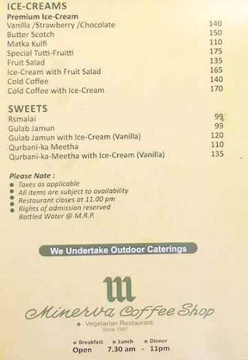 Noor Mohammad Coffee Shop menu 