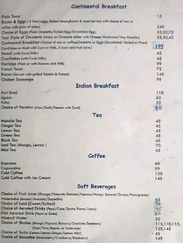 The Village Cafe & Restaurant menu 