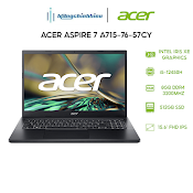 Laptop Acer Aspire 7 A715 - 76 - 57Cy (I5 - 12450H | 8Gb | 512Gb | 15.6' Fhd) Hàng Chính Hãng