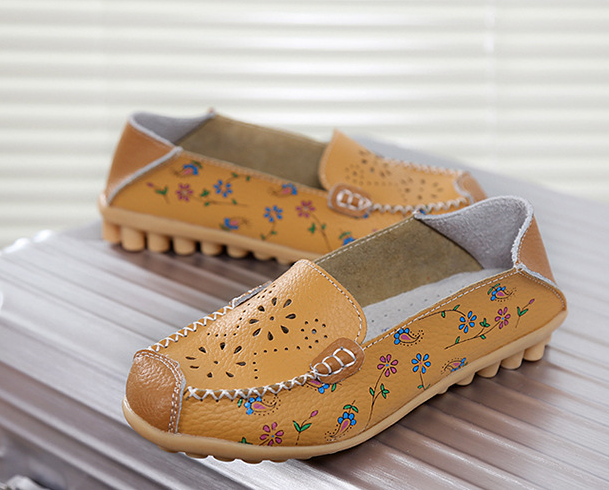 Erwtenschoenen hol ademend platte vrijetijdsschoenen grote maat damesschoenen moederschoenen. Comfortabel en luchtig voor dagelijks gebruik.
