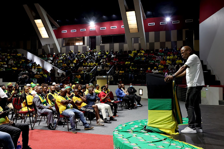 ANC eThekwini's Thabani Nyawose addresses supporters ahead of the region's elective conference.