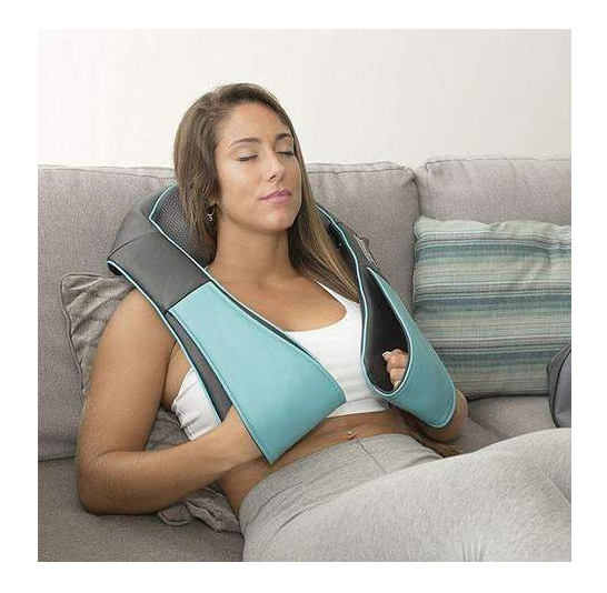 Masajeador Shiatsu de Amasamiento Profundo con Calor Alivia Tensiones y Dolores Musculares Relájate con Masajes de Cuello, Espalda y Pies ¡Compra Ahora!