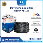 Dây Mạng Ngoài Trời 4 Lõi Nasun Ns - 723 Có Dây Cường Lực Thép Vỏ Dày Chống Chuột Cuộn 305M