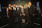 Dr. Kaizer Motaung and his family during the Induction Dinner of Dr. Kaizer Motaung into the South African Hall of Fame at Montecasino Ballroom in Johannesburg on Thursday