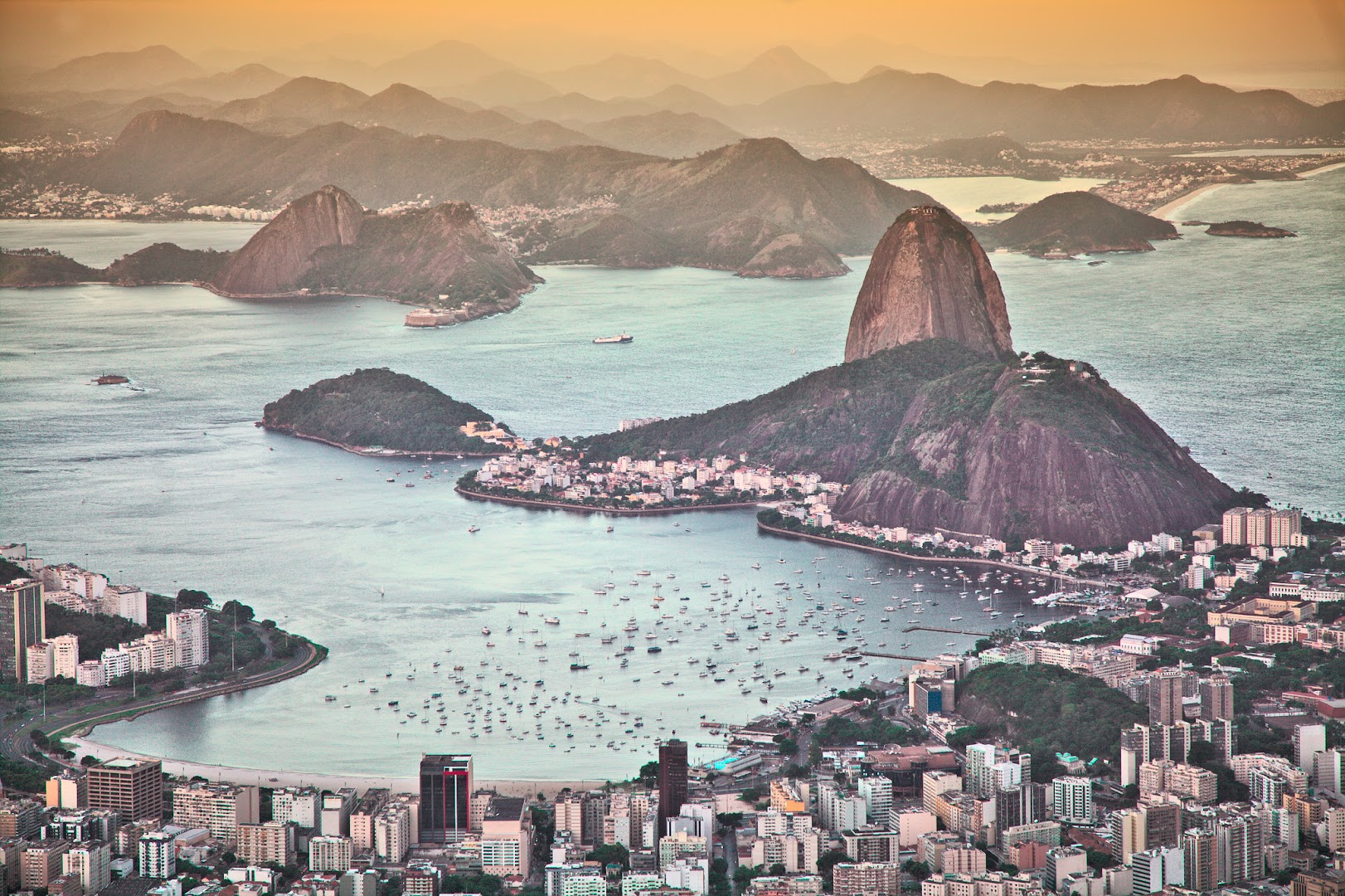 Sun sets over Sugar Loaf mountain