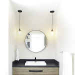 Family bathroom with single sink vanity