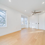 Engineered hardwood flooring in master bedroom