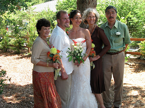 2008: Snapshots from son Greg's wedding with Mallee Sato (Julie & Greg with Mallee's family)