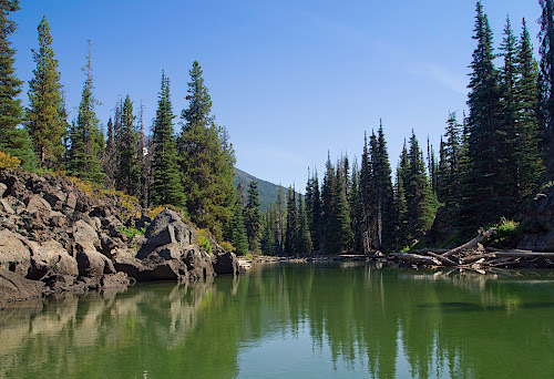 Kayaking on Sparks Lake, near Bend, OR.