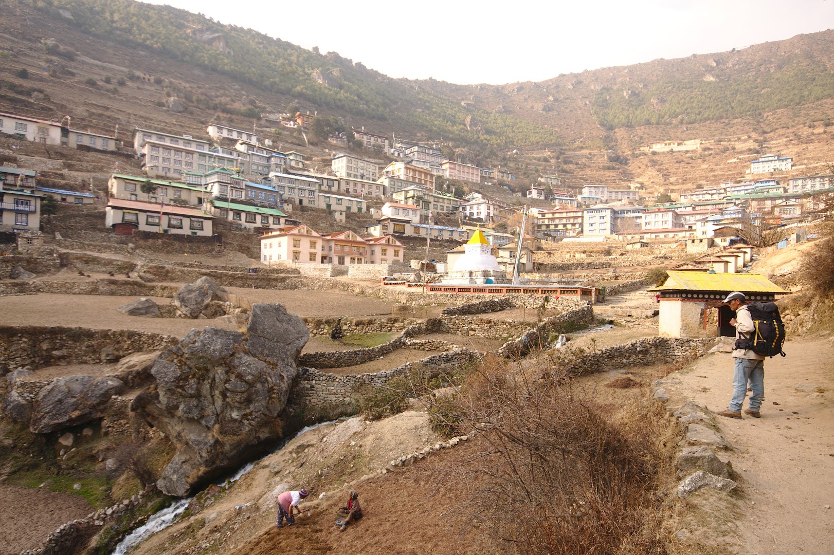 Arriving to Namche Bazaar